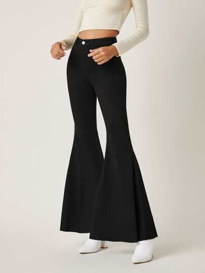 SHEIN BASICS High-Waisted Just Float On Flare Jeans | SHEIN