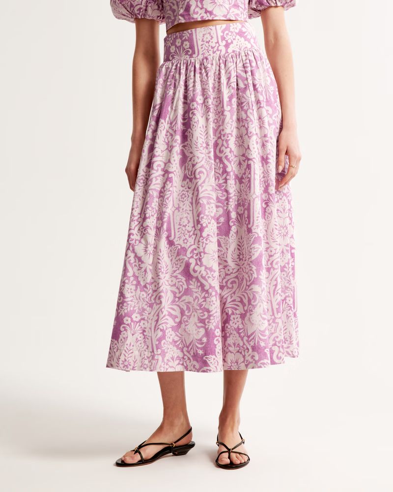 Women's Pattern Mixed Poplin Tiered Maxi Skirt | Women's Bottoms | Abercrombie.com | Abercrombie & Fitch (US)