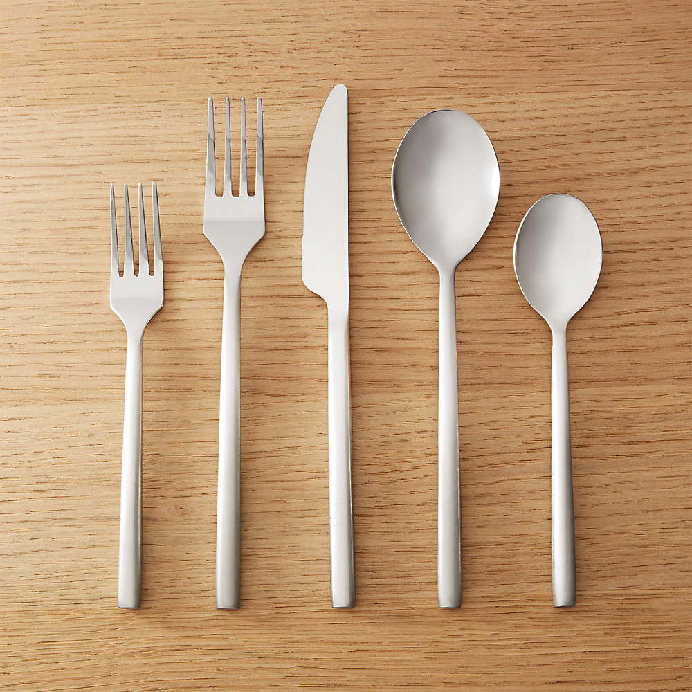 20-PIECE RUSH BRUSHED SILVER FLATWARE SET | CB2
