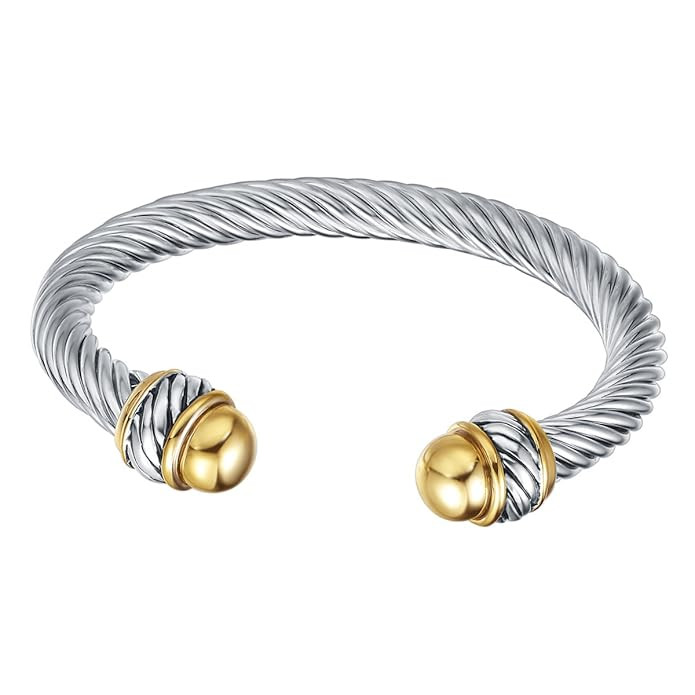UNY Fashion Jewelry Brand Cable Wire Retro Antique Bangle Elegant Beautiful Valentine | Amazon (US)