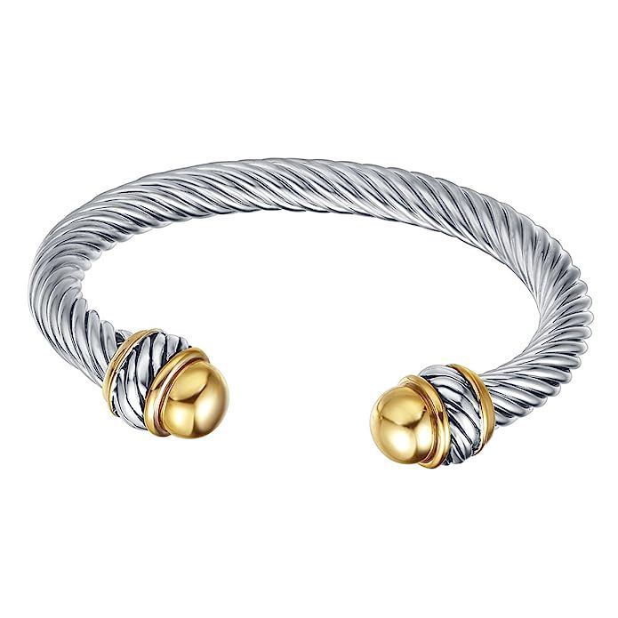 UNY Fashion Jewelry Brand Cable Wire Retro Antique Bangle Elegant Beautiful Valentine | Amazon (US)