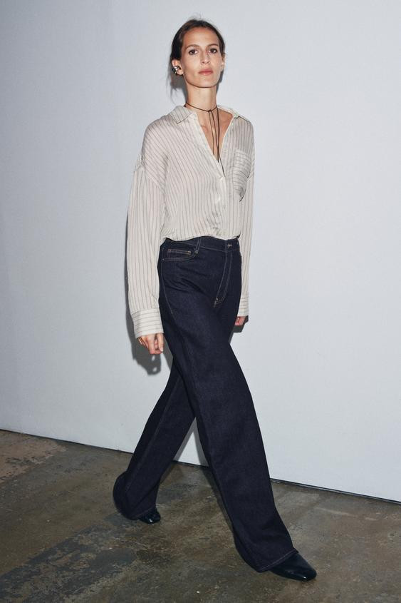 ZW COLLECTION HIGH RISE WIDE LEG JEANS | Zara US