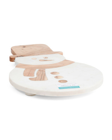 17x10 Marble Snowman Serving Board | TJ Maxx