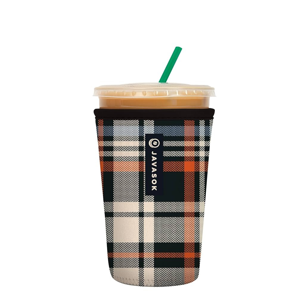 Sok It JavaSok Iced Coffee & Cold Soda Insulated Neoprene Cup Sleeve (Fall Flannel, Medium: 22-28... | Amazon (US)