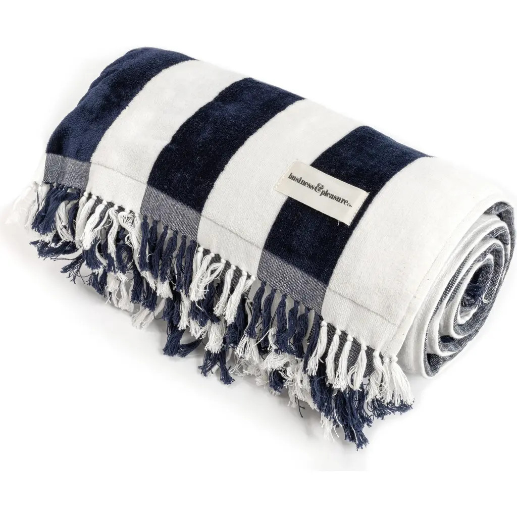 BUSINESS AND PLEASURE CO Holiday Fringe Beach Towel in Blue at Nordstrom Rack | Nordstrom Rack