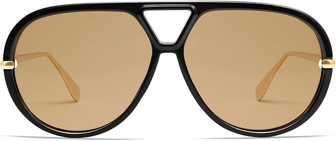 VANLINKER Trendy Polarized Aviator Sunglasses for Women Men Retro Oversized Round Sunglasses Vint... | Amazon (US)