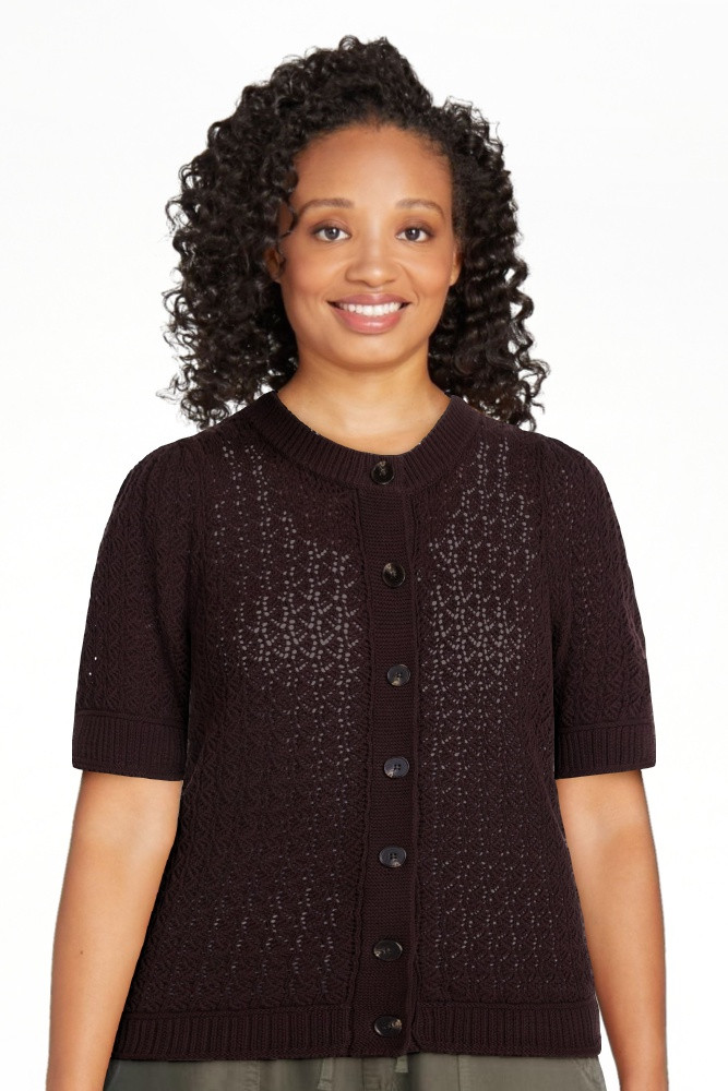 Scenario Women's and Women's Plus Crewneck Cardigan with Short Sleeves, Lightweight, Sizes XS-4X | Walmart (US)