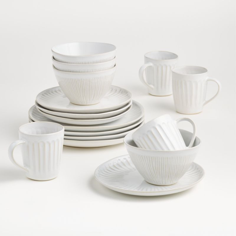 Dover 16-Piece White Dinnerware Set + Reviews | Crate & Barrel | Crate & Barrel