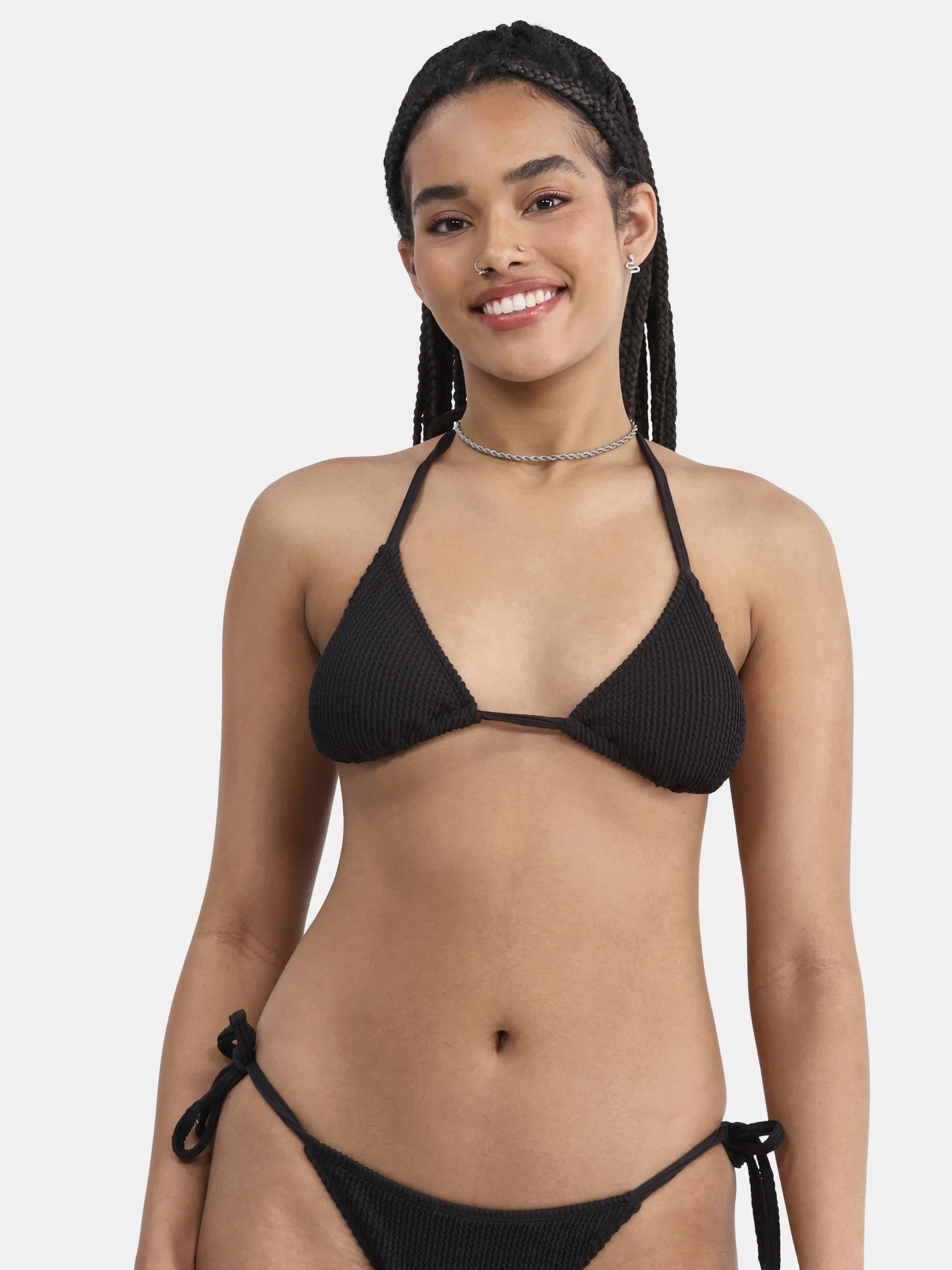 No Boundaries Women's Crinkle Triangle Bikini Top, Sizes XXS-XXL | Walmart (US)