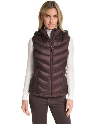 Charter Club Women's Packable Hooded Puffer Vest, Created for Macy's - Marine | Macy's