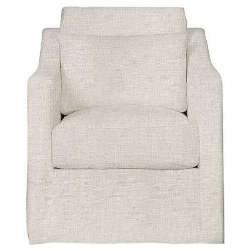 Cisco Home Rebecca Coastal Off White Slipcovered Swivel Club Arm Chair | Kathy Kuo Home