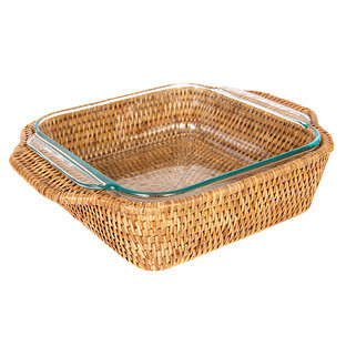Artifacts Trading Company Rattan Baker Basket with Pyrex White Wash | The Container Store