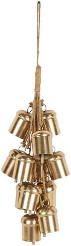 Deco 79 Metal Indoor Outdoor Decorative Bells Cluster Meditation Bell with Jute Hanging Rope, Cow... | Amazon (US)