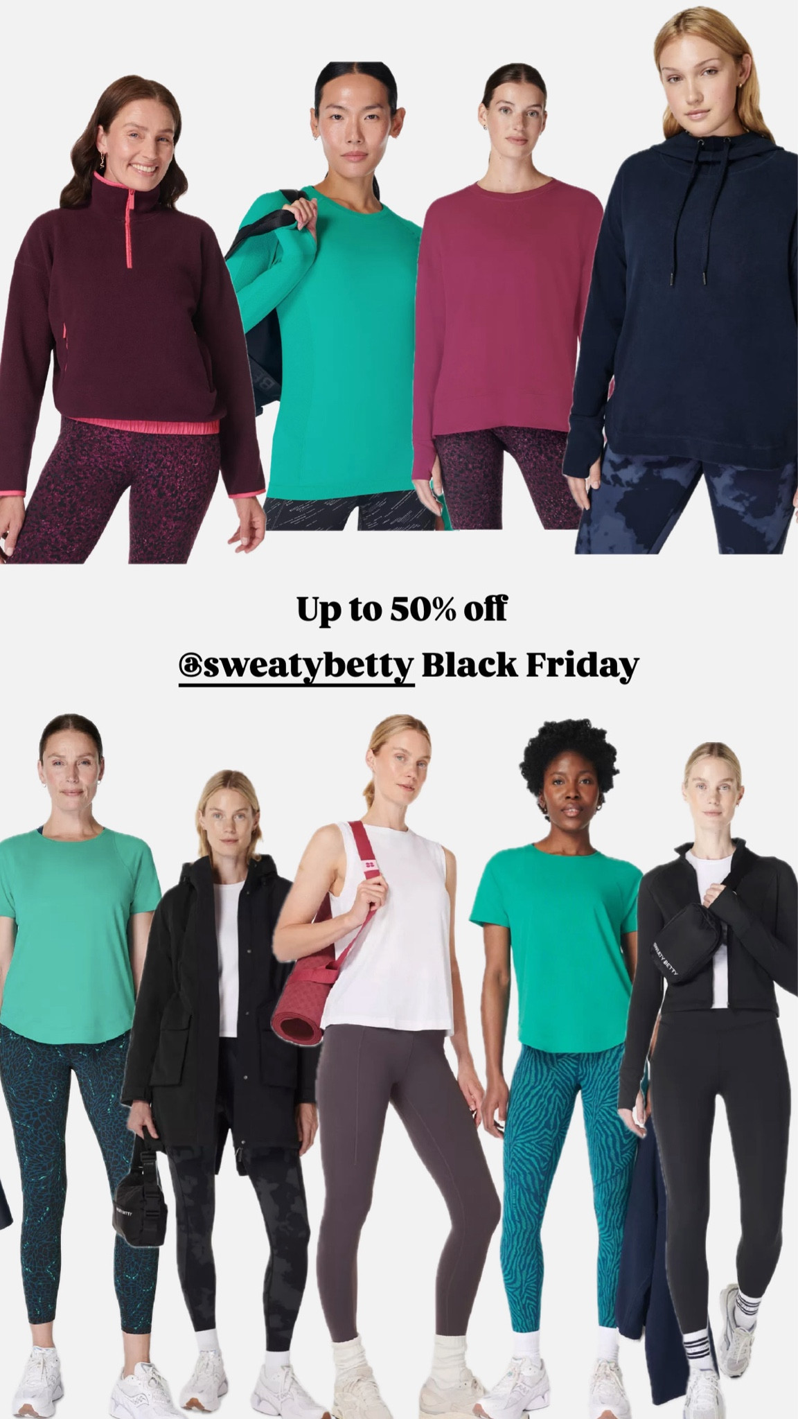 My favourite sportswear now up to 50% off 
I wear the 7/8 power leggings for all my workouts. I wear  medium and I’m a 12/14  bottom. 

Leggings 
Sportswear
Gym wear 
Yoga wear 

#LTKsale #LTKCyberWeek #LTKfitness