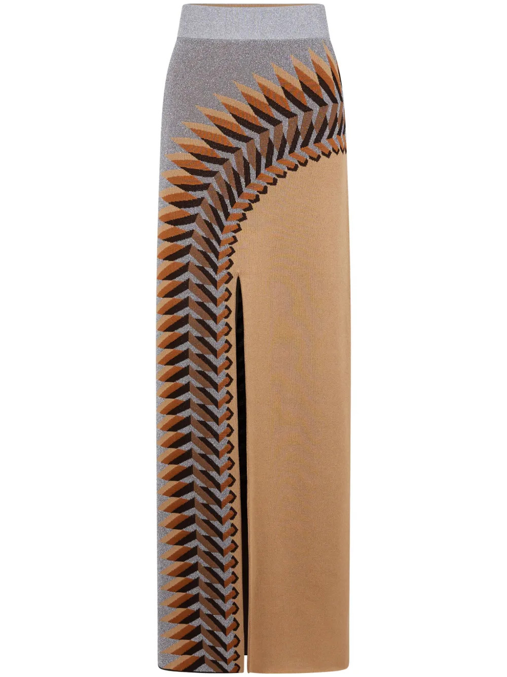Rabanne lurex-jacquard Long Skirt | Grey | FARFETCH | Farfetch Global
