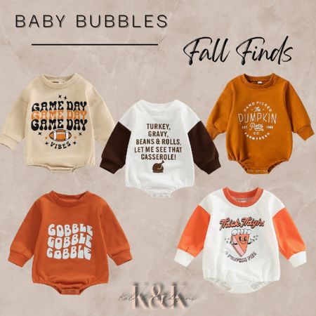 Bubble onesies for fall/thanksgiving 🍁🍂 #fall #babies #thanksgiving 

#LTKHoliday #LTKbaby #LTKSeasonal