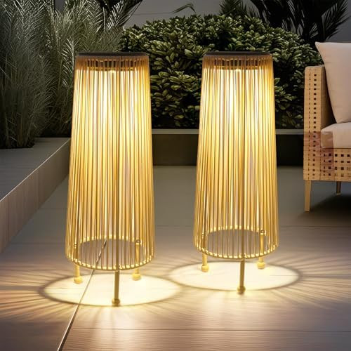 Outdoor Solar Floor Lamp, Upgraded Solar Patio Lamp, Brighter Outdoor Floor Lamp, Auto On/Off Pat... | Amazon (US)