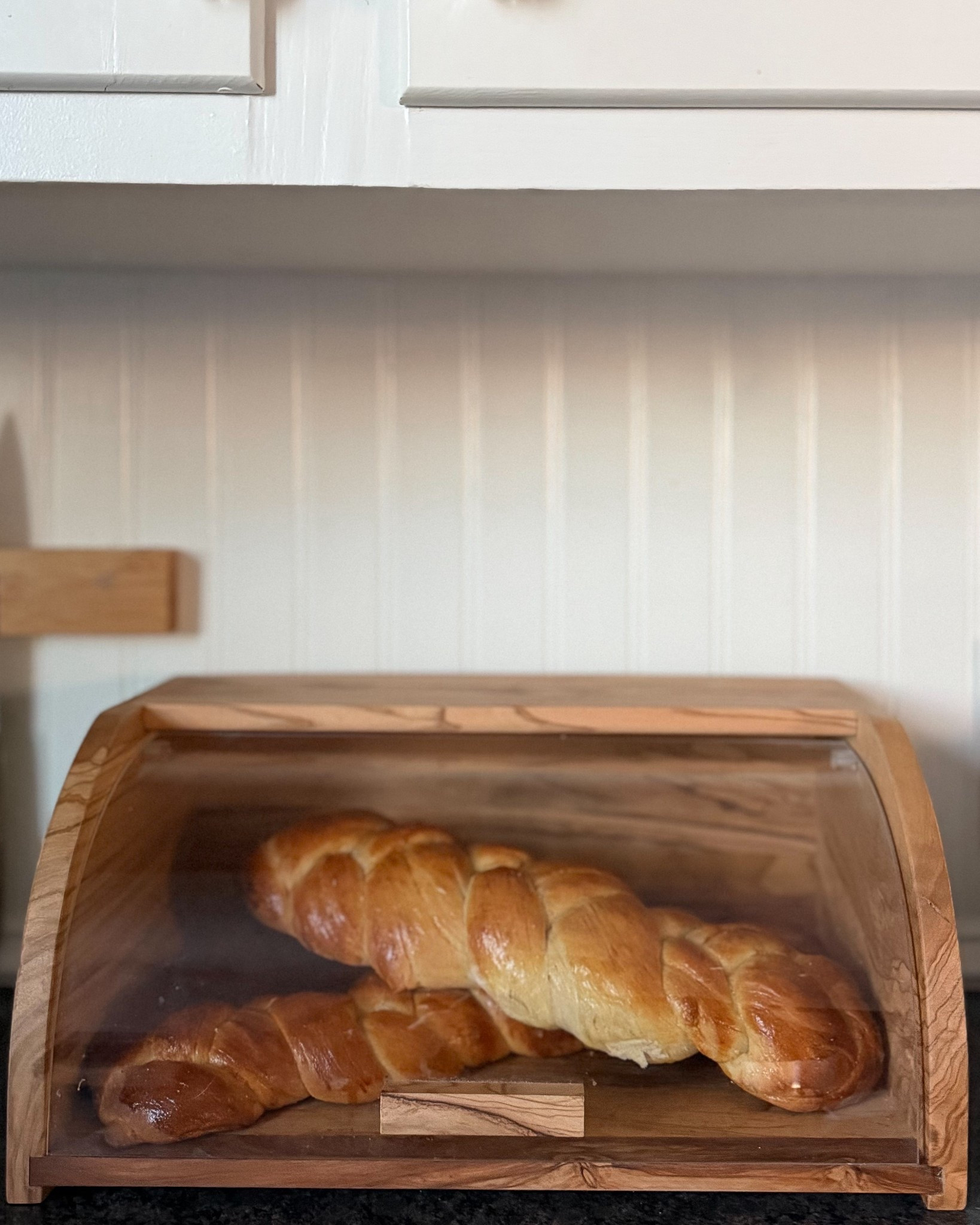 This is the most gorgeous olive wood bread box! I’ve had it for several years and it’s the best way to keep baked goods fresh.

This would make an amazing Christmas gift for someone who loves to bake (like I do!). The bread in the photo is traditional Finnish pulla that I made with my mother-in-law.


#LTKHome #LTKHoliday #LTKfoodie