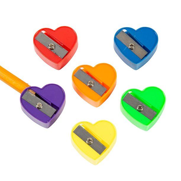 Heart-Shaped Pencil Sharpeners, Stationery, Valentine's Day, 48 Pieces - Walmart.com | Walmart (US)