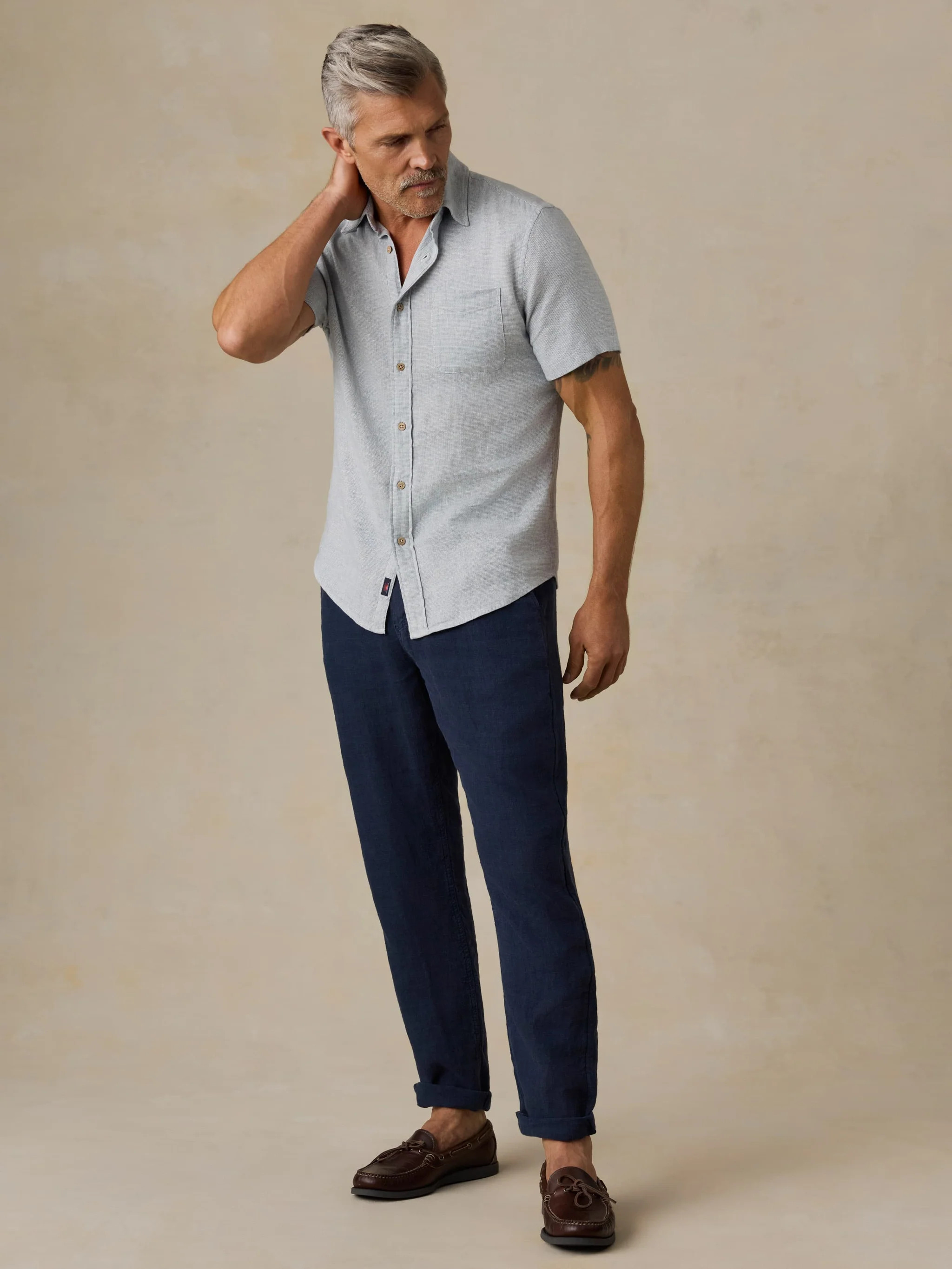 Short-Sleeve Breeze Shirt - Blue Streams | Faherty