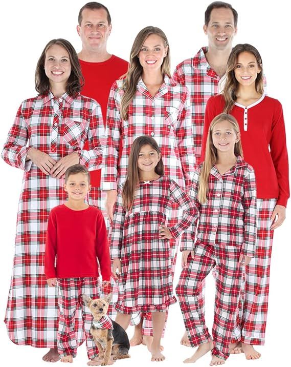SleepytimePJs Christmas Family Matching Plaid Flannel Pajama Pj Sets | Amazon (US)
