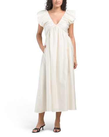 Puff Sleeve Midi Dress | TJ Maxx