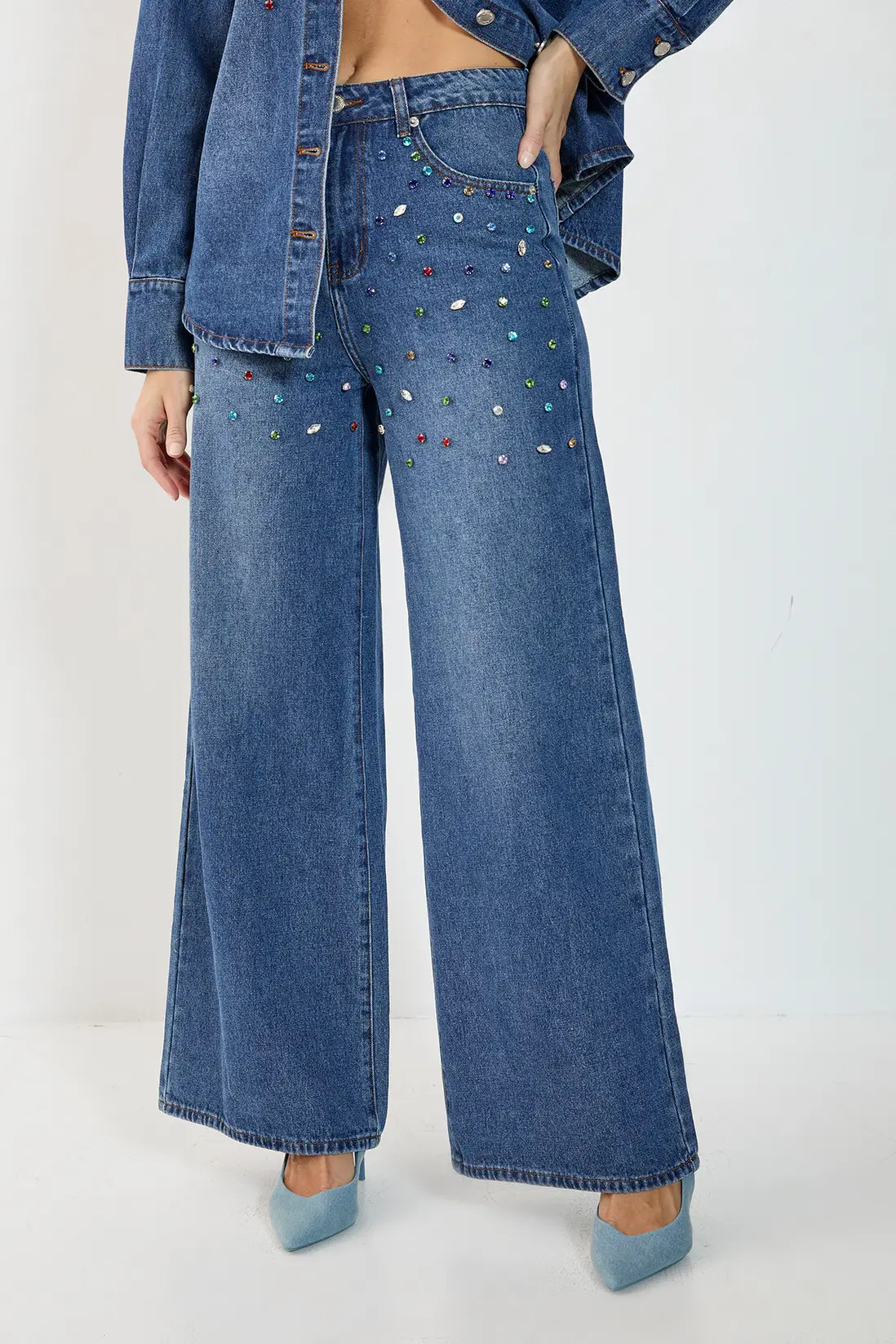 Denim Jewel Baggy Jeans | boohoo (US & Canada)
