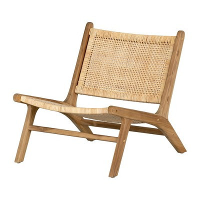 Balka Rattan Lounge Chair Rattan - South Shore: Teak Wood, Boho-Chic, Indoor Furniture | Target