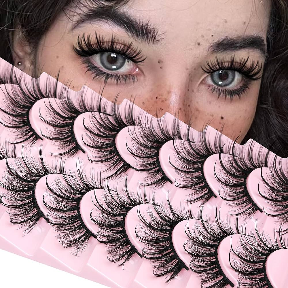 False Eyelashes Fluffy Faux Mink Lashes Wispy Fairy Cat Eye Lashes Spiky Strip Lashes Extension N... | Amazon (US)