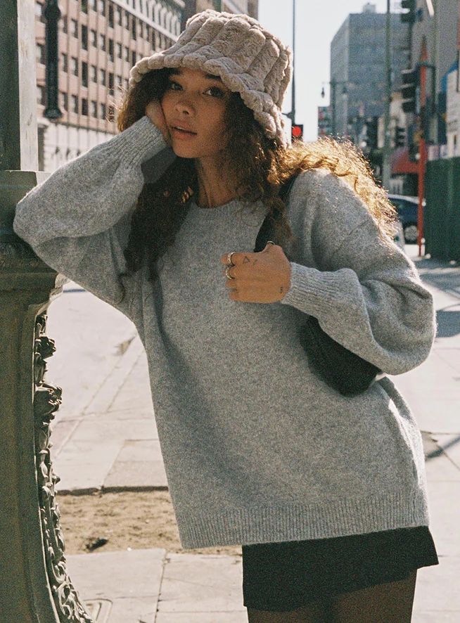 Ryanna Sweater Grey | Princess Polly US