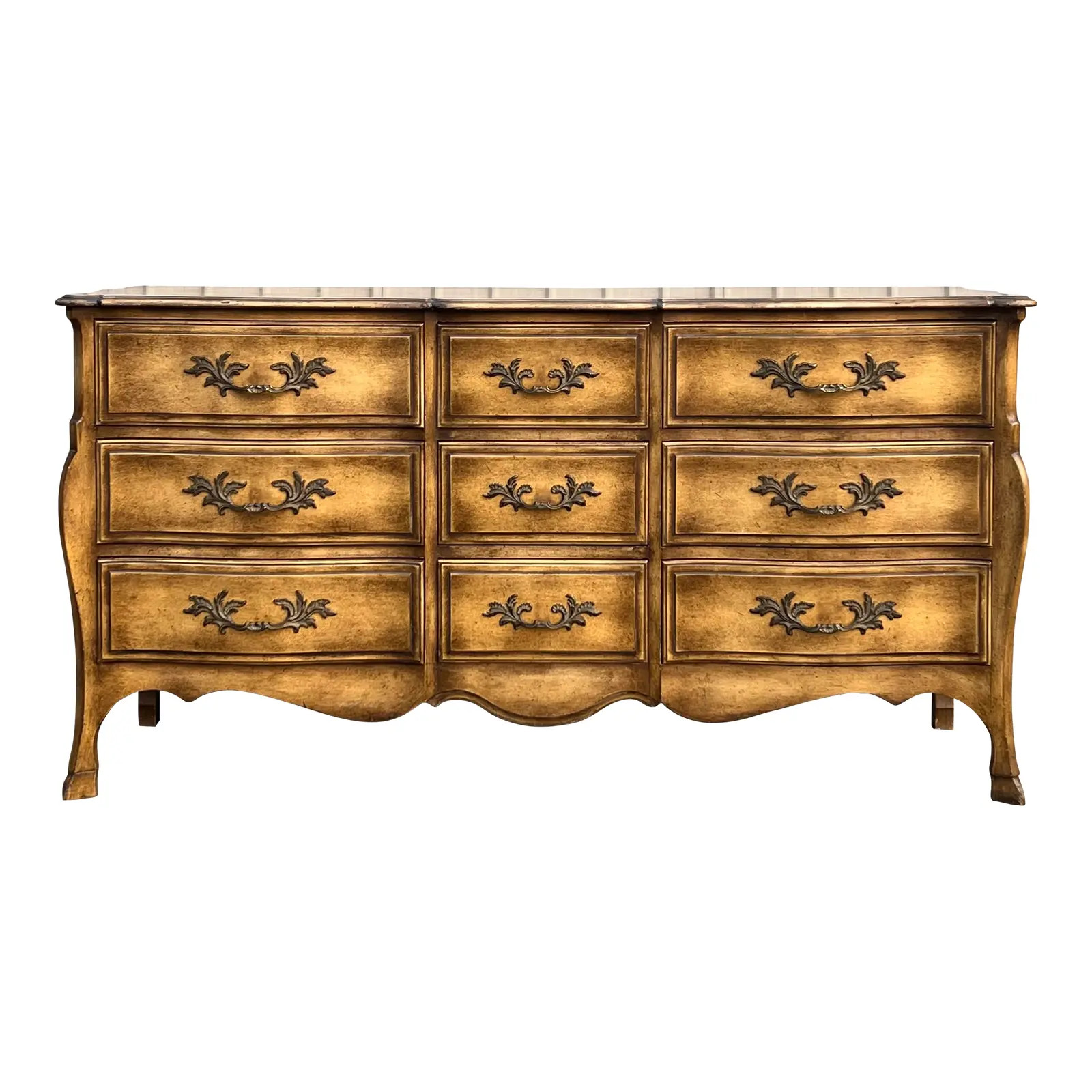Ruder of New York 9 Drawer Louis XV Style Dresser | Chairish