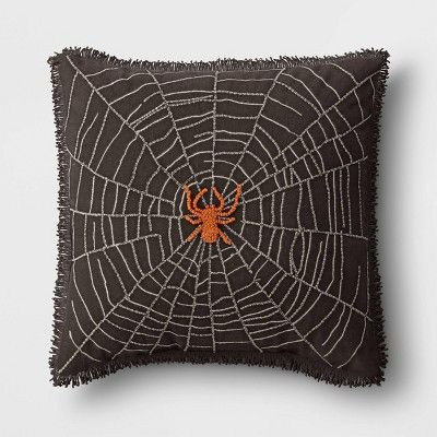Spider Web Square Throw Pillow Black - Threshold&#8482; | Target