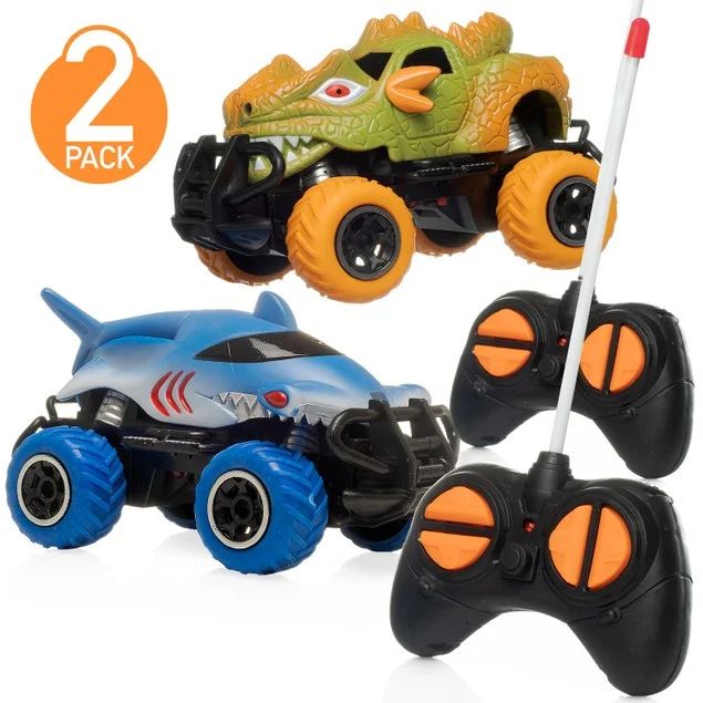 2-Pack Toy Dinosaur RC Cars w/ 2 Controllers | Walmart (US)