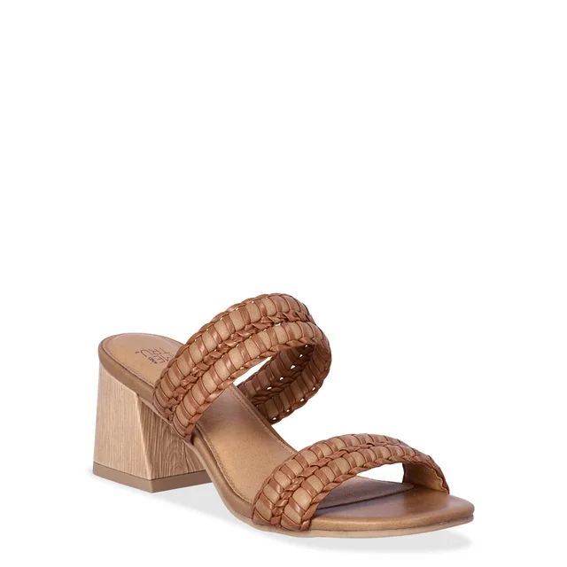 Time and Tru Women's Woven Double Band Sandals | Walmart (US)