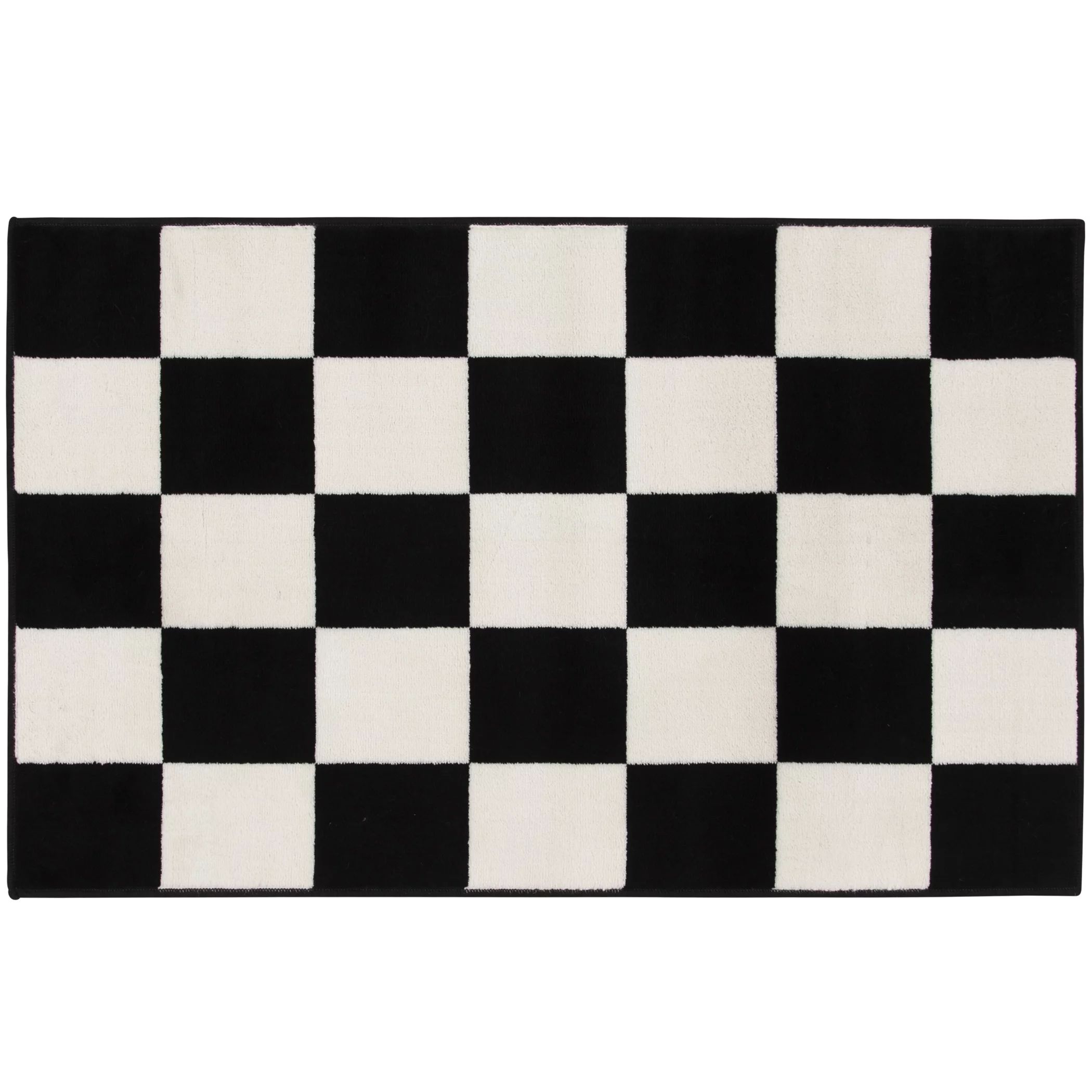 Mainstays 36"x56" Black and White Check Indoor Area Rug | Walmart (US)