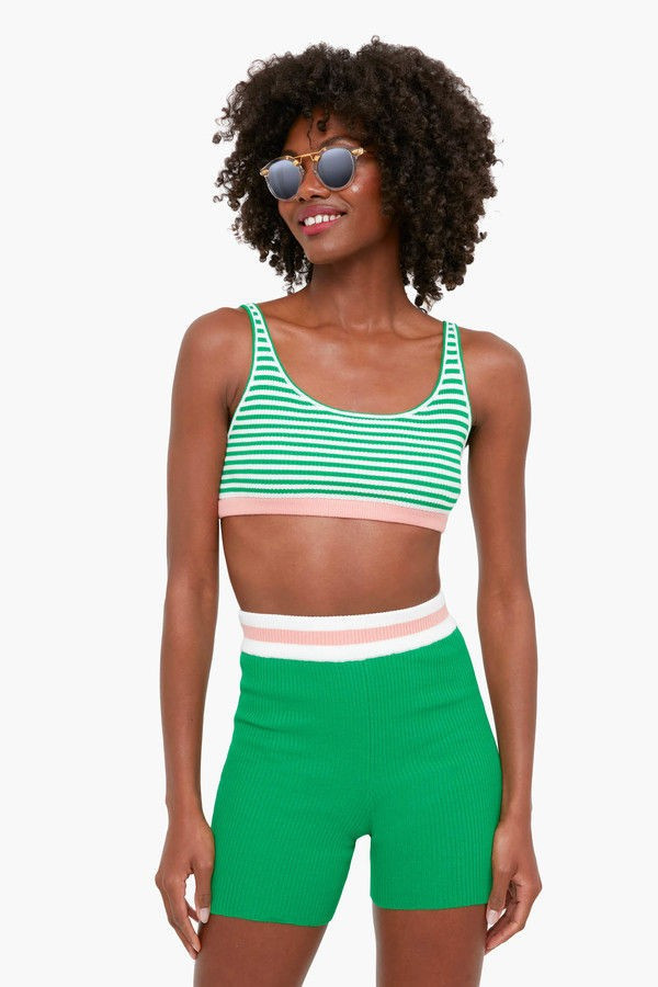 Green Stripe Tropez Rory Knit Bra | Tuckernuck (US)