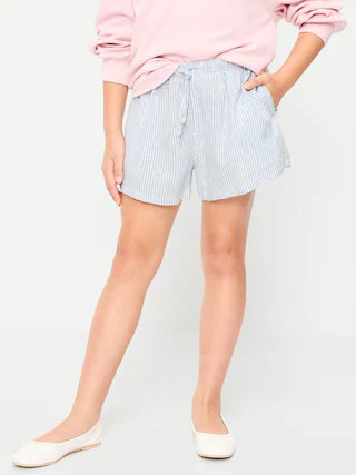 Printed Linen-Blend Shorts for Girls | Old Navy (CA)
