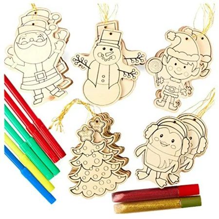 Kid Friendly Decorate Your Own Holiday Ornament Crafting Kit - Makes 30 Ornaments By Factory Direct  | Walmart (US)