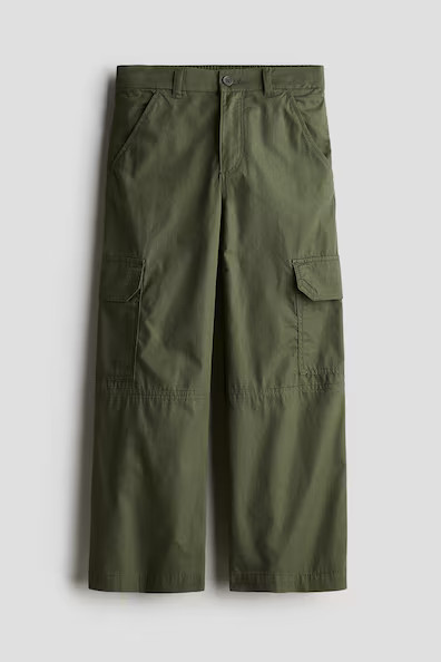 H & M - Wide-leg Cargo Pants - Green | H&M (US + CA)