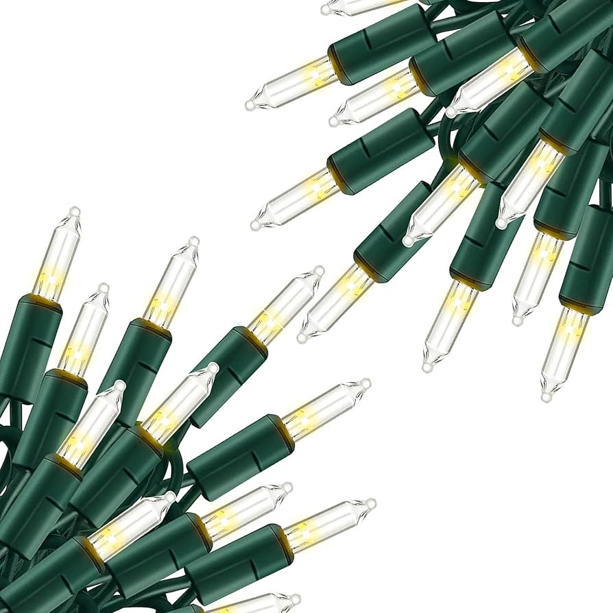 Warm White Christmas Lights, 2 Pack Total 40FT 200 Count Incandescent Christmas Mini Tree String ... | Amazon (US)