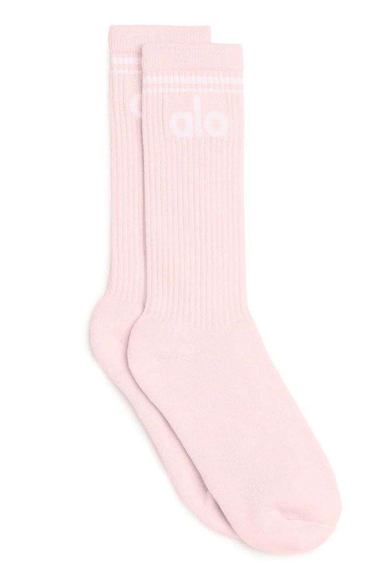 Unisex Throwback Sock - Powder Pink/White | Alo Yoga