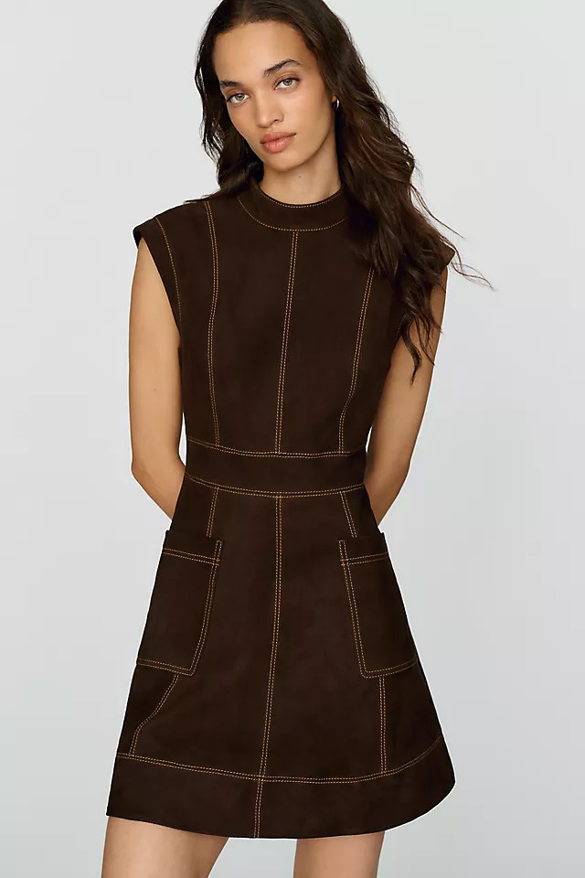 By Anthropologie Suede Seamed Mini Dress | Anthropologie (US)