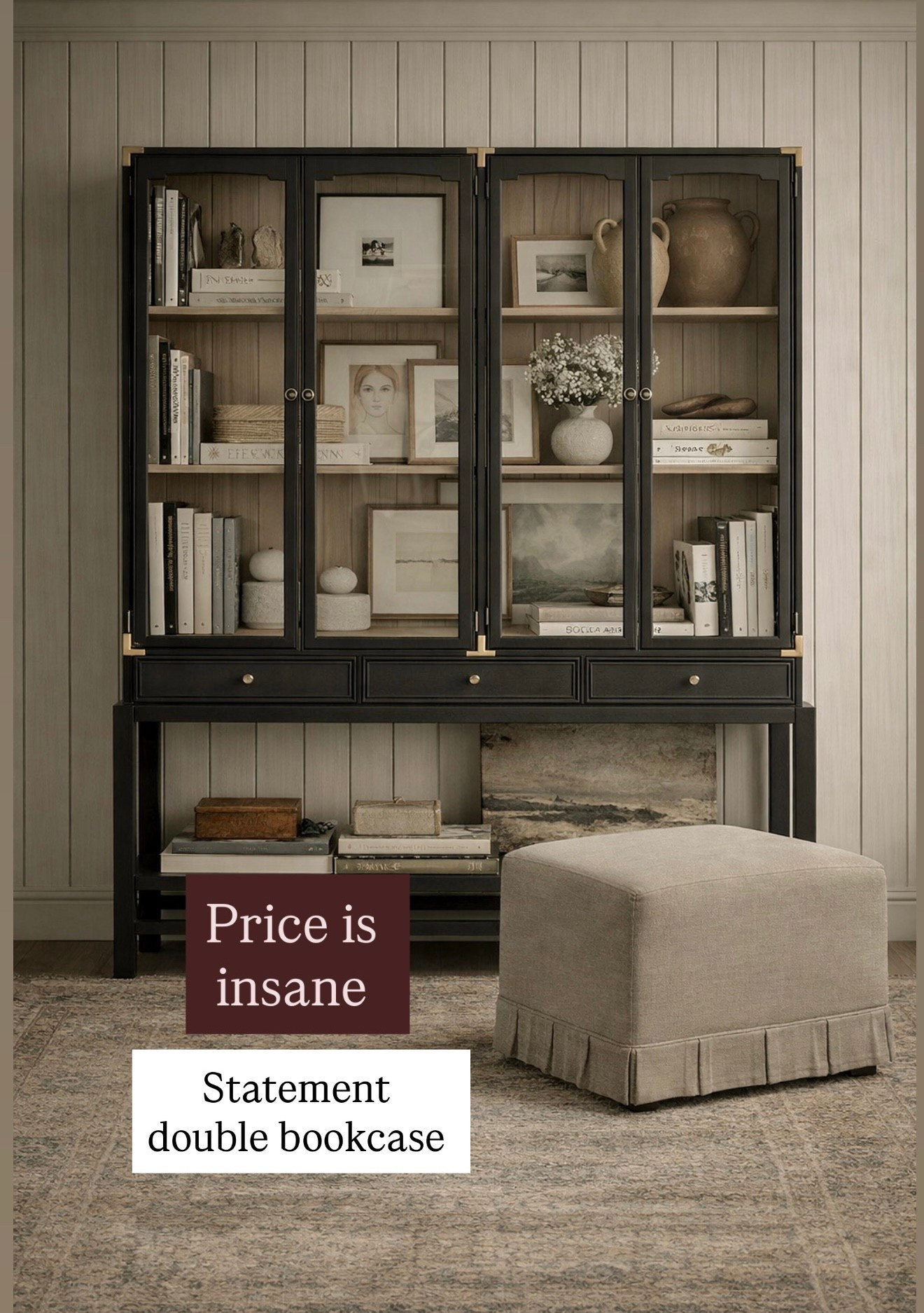 Wow, grab this on sale. It’s sold out on other websites. It’s only $354 right now. Double bookcase statement bookcase display bookcase living room dining

#LTKHome #LTKSaleAlert