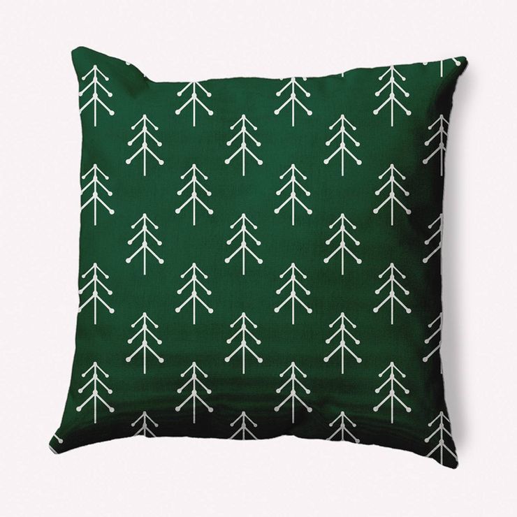 16"x16" Patterned Trees Christmas Square Throw Pillow - e by design | Target