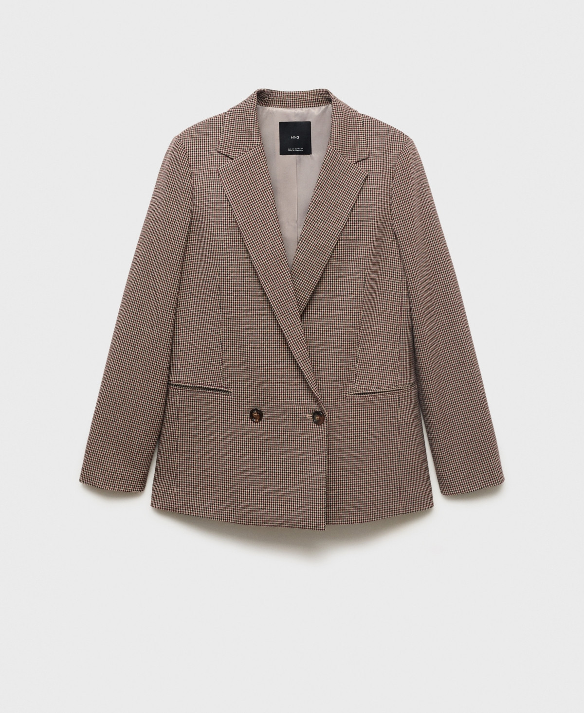 Mango Women's Micro-Houndstooth Double-Breasted Jacket - Burgundy | Macy's