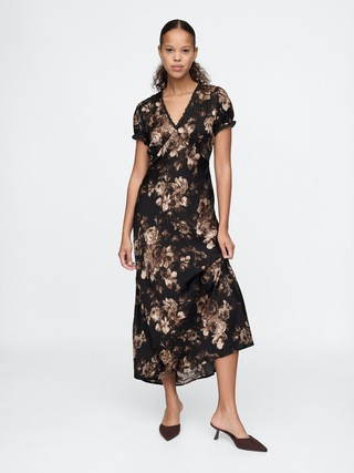 Satin Lace-Trim Floral Maxi Dress | Gap (US)