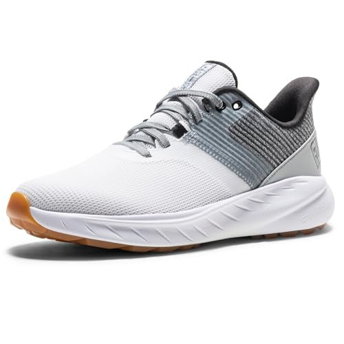 FootJoy Women's FJ Flex Golf Shoe, Heathered Olive/White, 8.5 | Amazon (US)