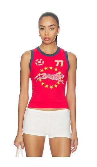 Team Cheetah Shrunken Tank Top in Red Combo | Revolve Clothing (Global)
