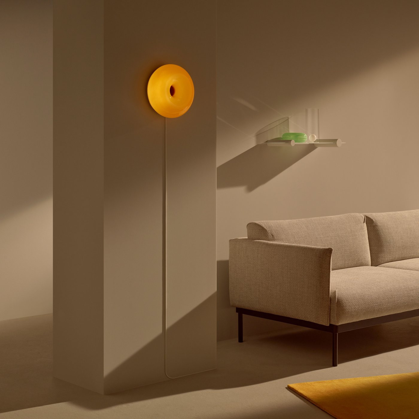 IKEA VARMBLIXT LED table/wall lamp, orange glass/round, 12 | IKEA US