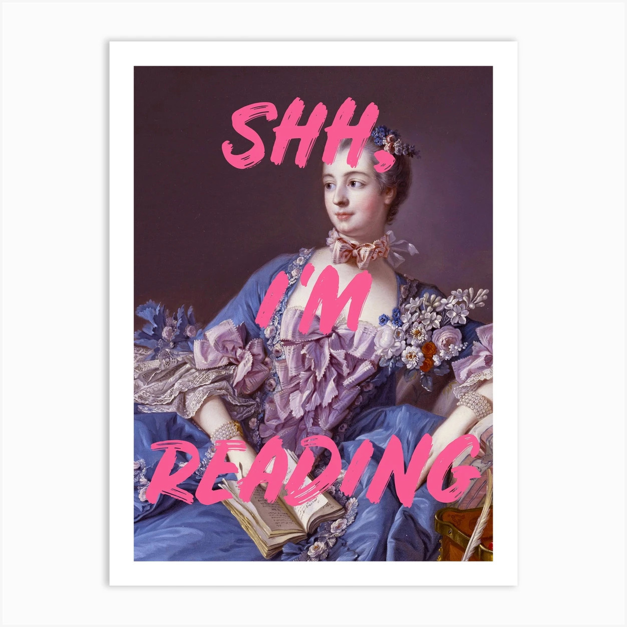 Pink Reading Art Art Print | Fy! (UK)